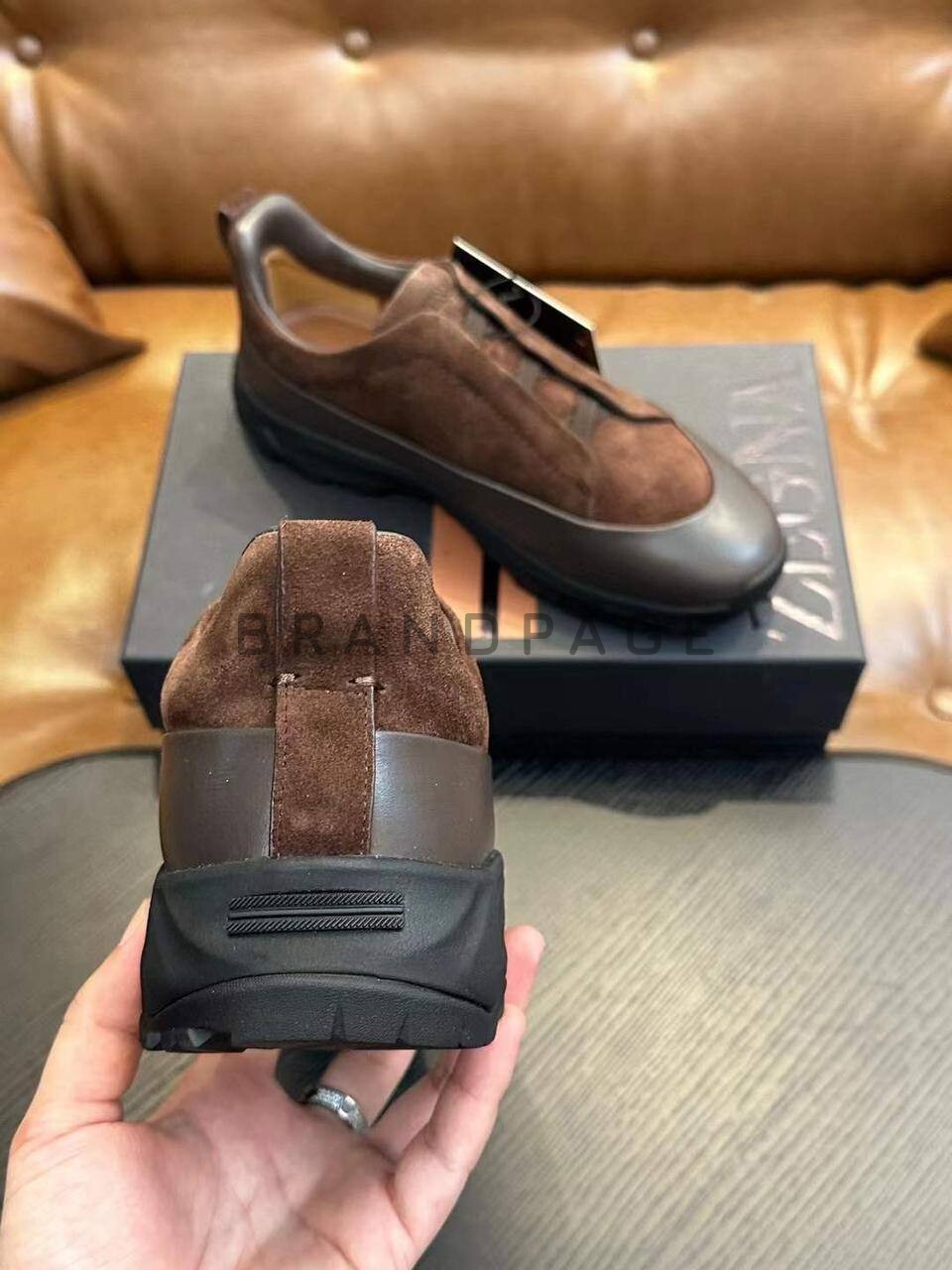 Кроссовки из натуральной замши и кожи Zegna BPLUX5403 Кроссовки из натуральной замши и кожи Zegna BPLUX5403