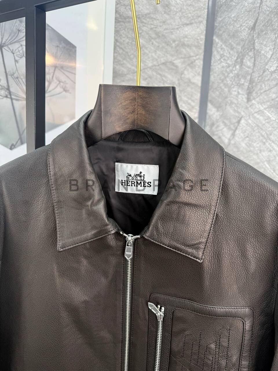 Кожаная куртка из оленьей кожи Hermes BPLUX5460 Кожаная куртка из оленьей кожи Hermes BPLUX5460