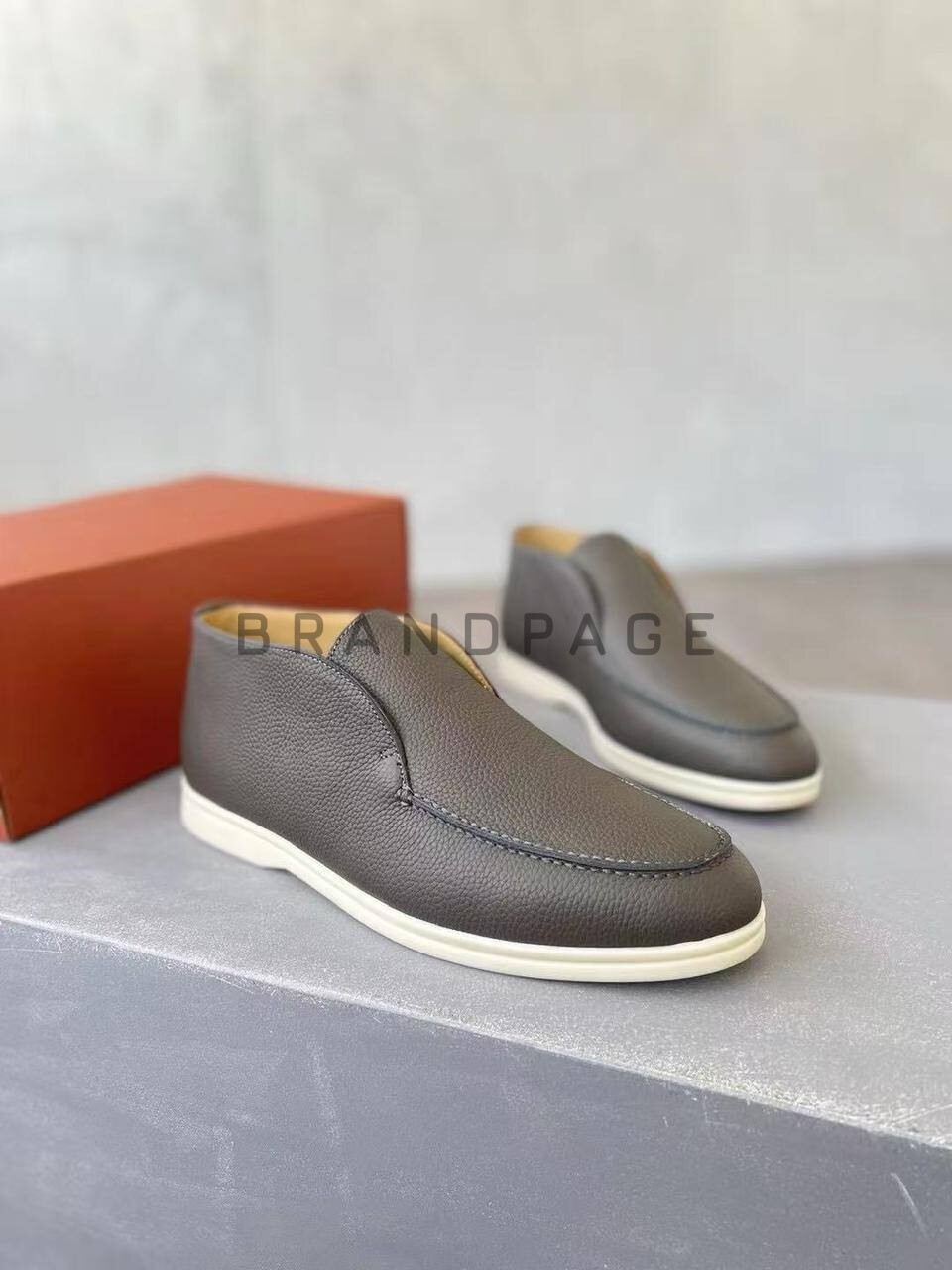 Лоферы из зернистой телячьей кожи Loro Piana BPLUX5586 Лоферы из зернистой телячьей кожи Loro Piana BPLUX5586