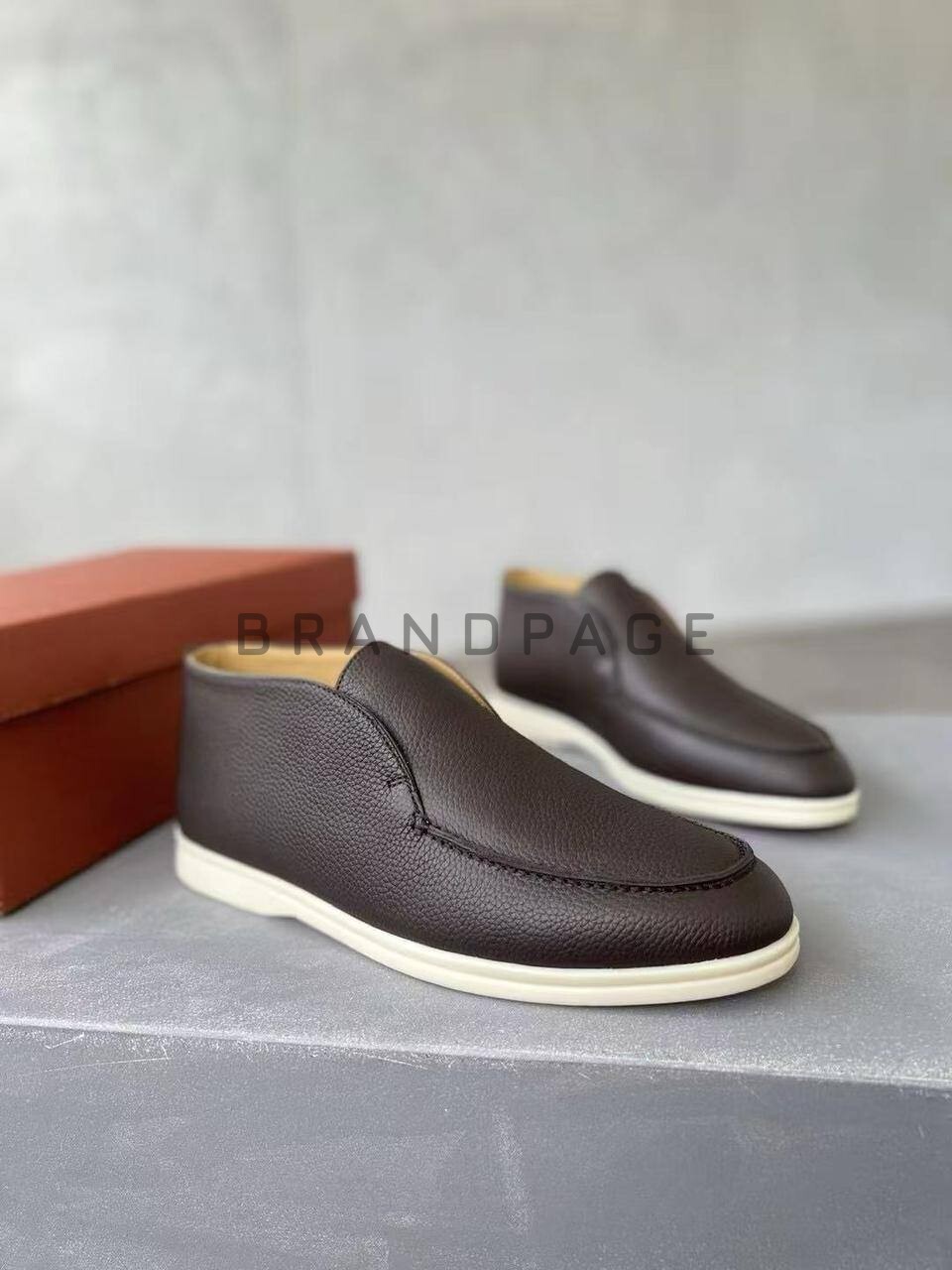 Лоферы из зернистой телячьей кожи Loro Piana BPLUX5597 Лоферы из зернистой телячьей кожи Loro Piana BPLUX5597