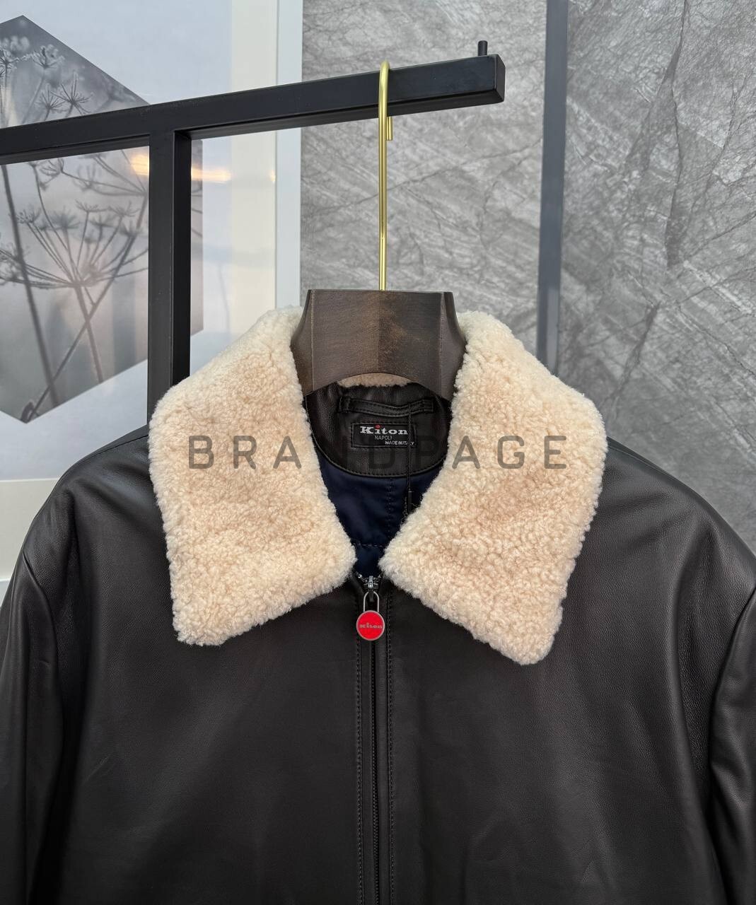 Кожаная куртка из овечьей кожи Kiton BPLUX5674 Кожаная куртка из овечьей кожи Kiton BPLUX5674