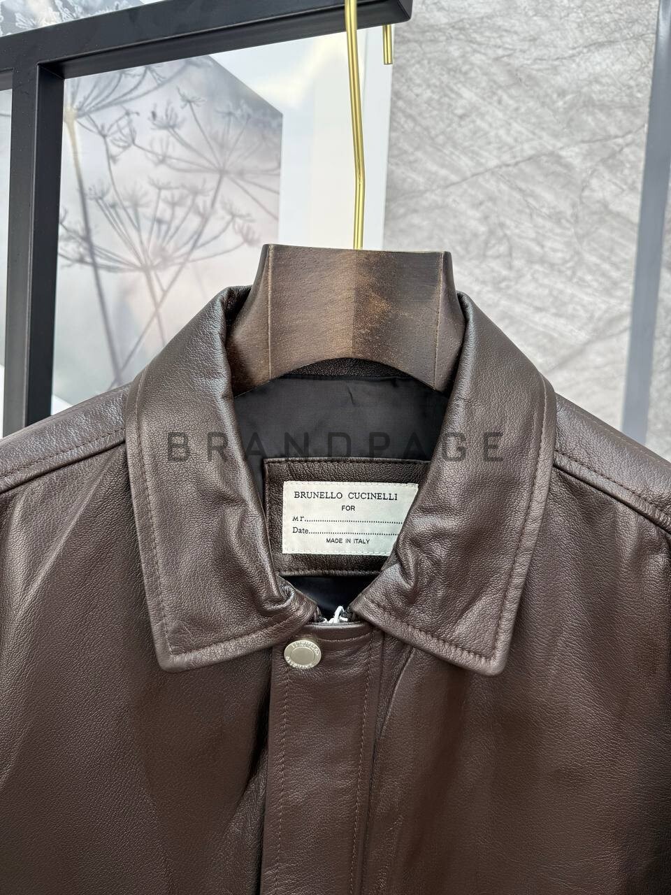 Куртка из натуральной кожи Brunello Cucinelli BPLUX5675 Куртка из натуральной кожи Brunello Cucinelli BPLUX5675