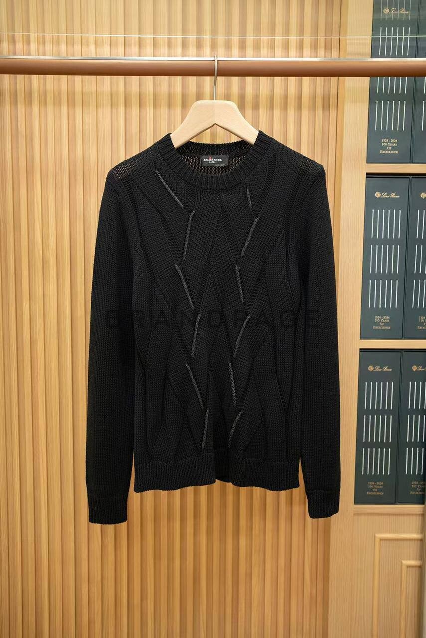 Вязаный свитер из льна и хлопка Kiton BPLUX5527 Вязаный свитер из льна и хлопка Kiton BPLUX5527