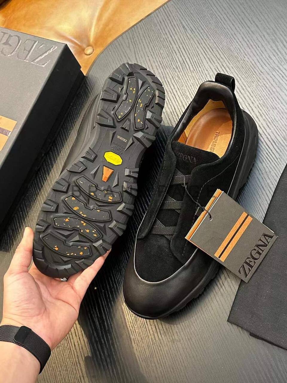 Кроссовки из натуральной замши и кожи Zegna BPLUX5401 Кроссовки из натуральной замши и кожи Zegna BPLUX5401