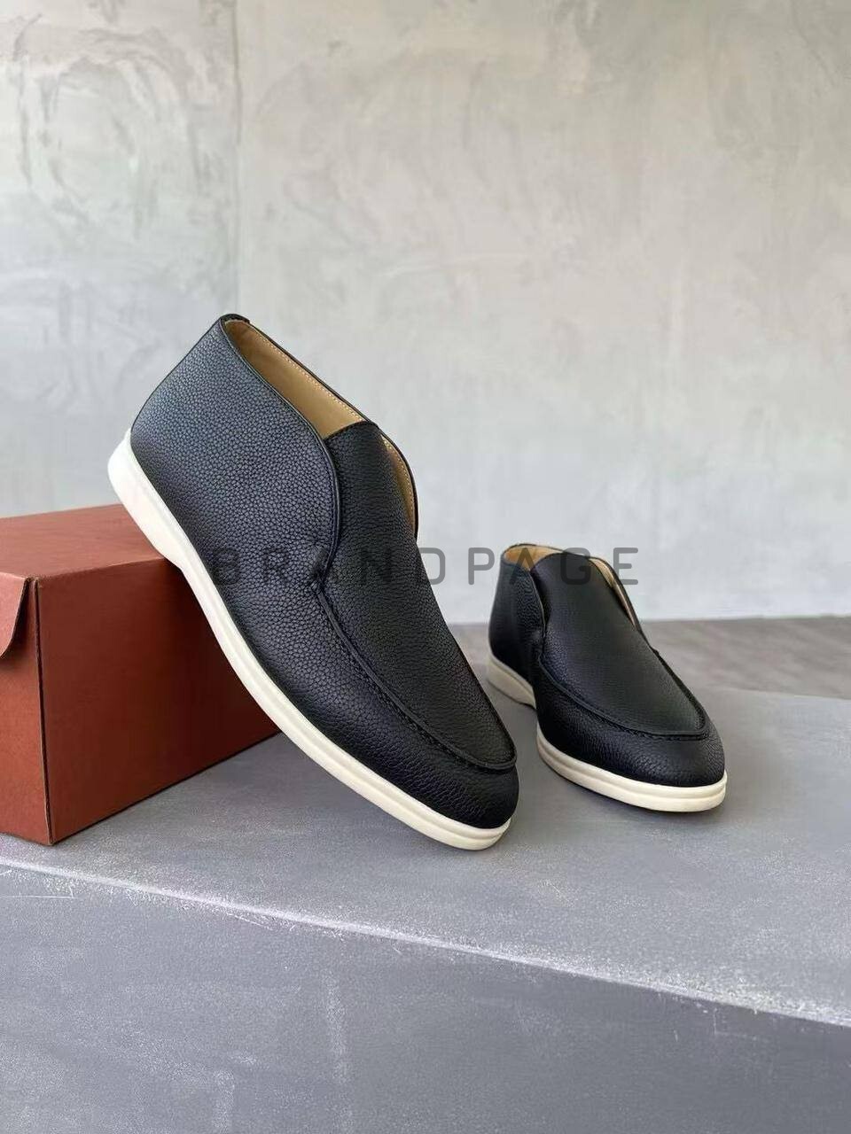 Лоферы из зернистой телячьей кожи Loro Piana BPLUX5592 Лоферы из зернистой телячьей кожи Loro Piana BPLUX5592