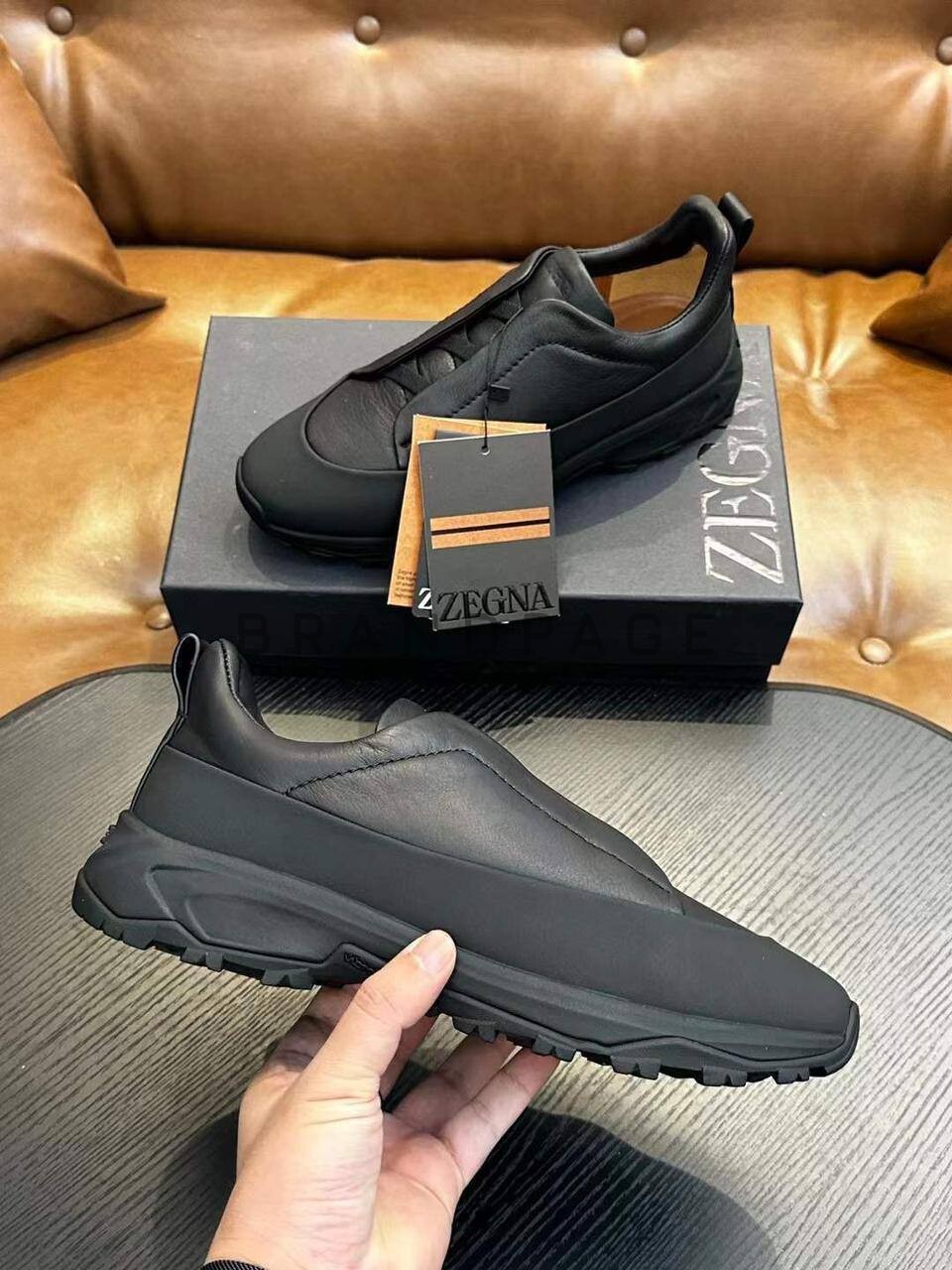 Кроссовки из замши и кожи Zegna BPLUX5404 Кроссовки из замши и кожи Zegna BPLUX5404