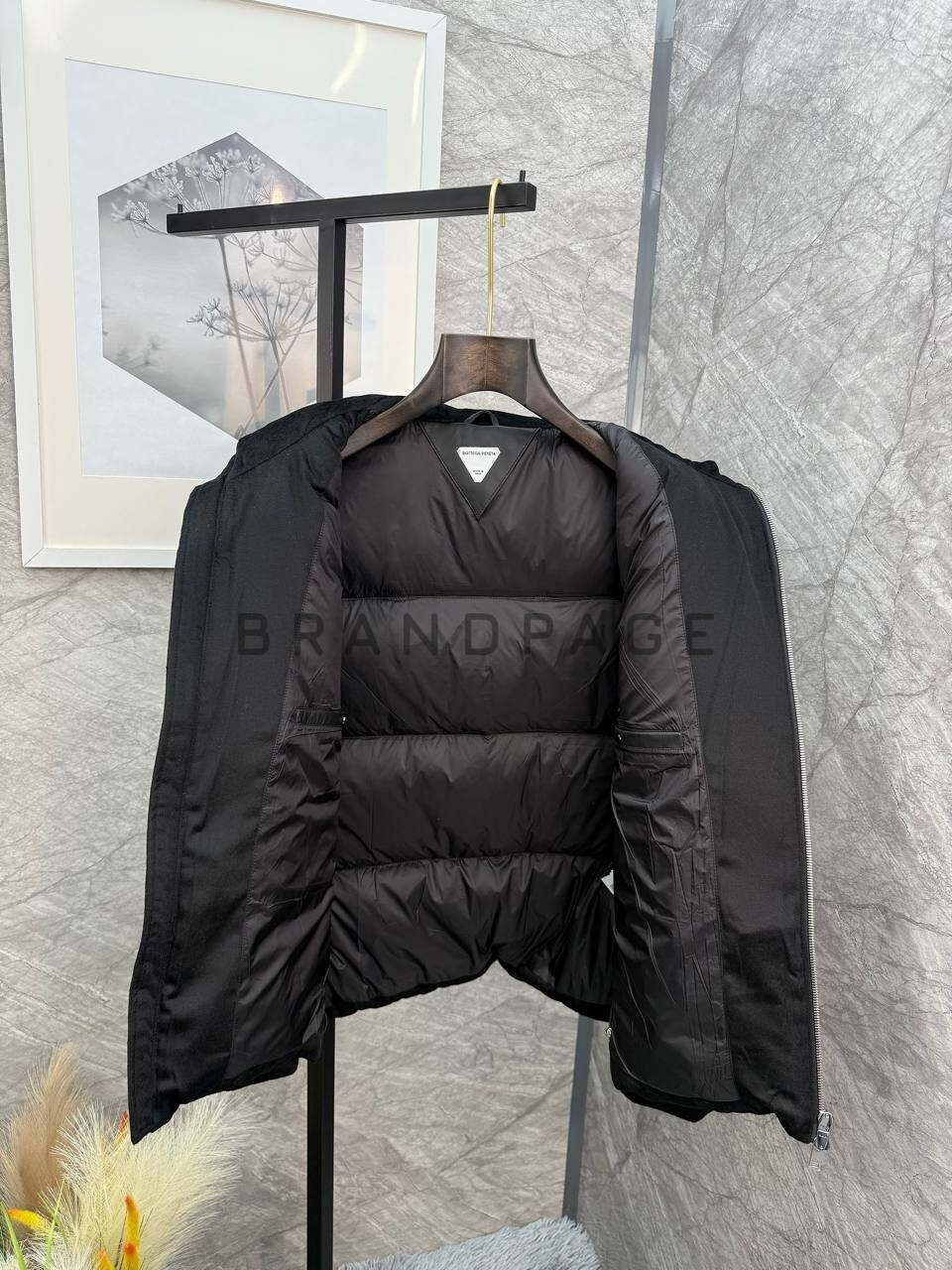 Кашемировая куртка с кожей телячьей Bottega Veneta BPLUX5503 Кашемировая куртка с кожей телячьей Bottega Veneta BPLUX5503