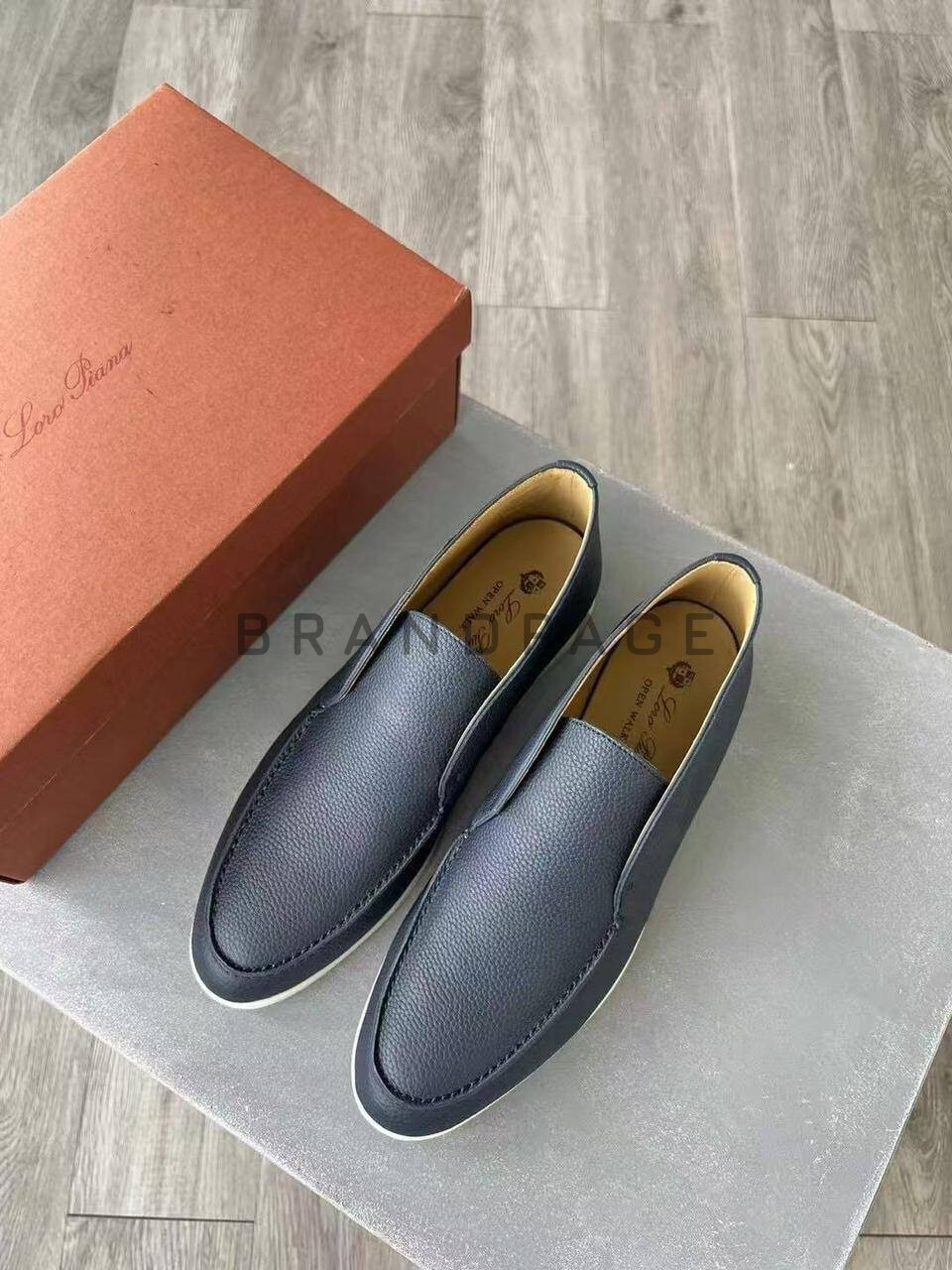 Лоферы из зернистой телячьей кожи Loro Piana BPLUX5583 Лоферы из зернистой телячьей кожи Loro Piana BPLUX5583