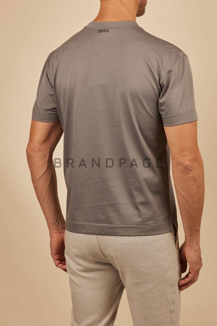 Футболка из хлопка и вискозы Zegna Футболка из хлопка и вискозы Zegna