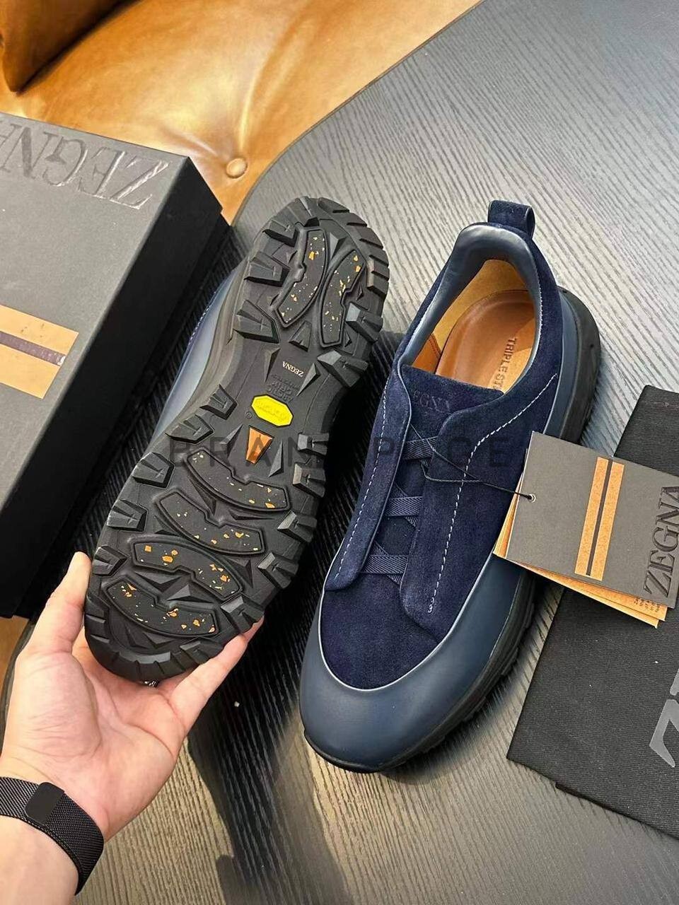 Кроссовки из замши и кожи Zegna BPLUX5407 Кроссовки из замши и кожи Zegna BPLUX5407