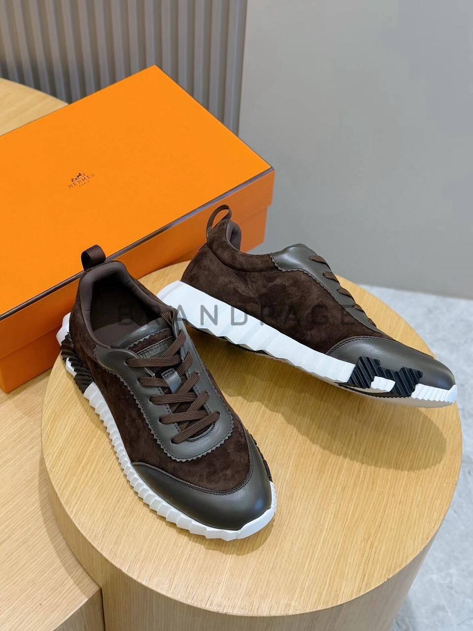 Кроссовки кожаные и замшевые Hermes BPLUX5416 Кроссовки кожаные и замшевые Hermes BPLUX5416