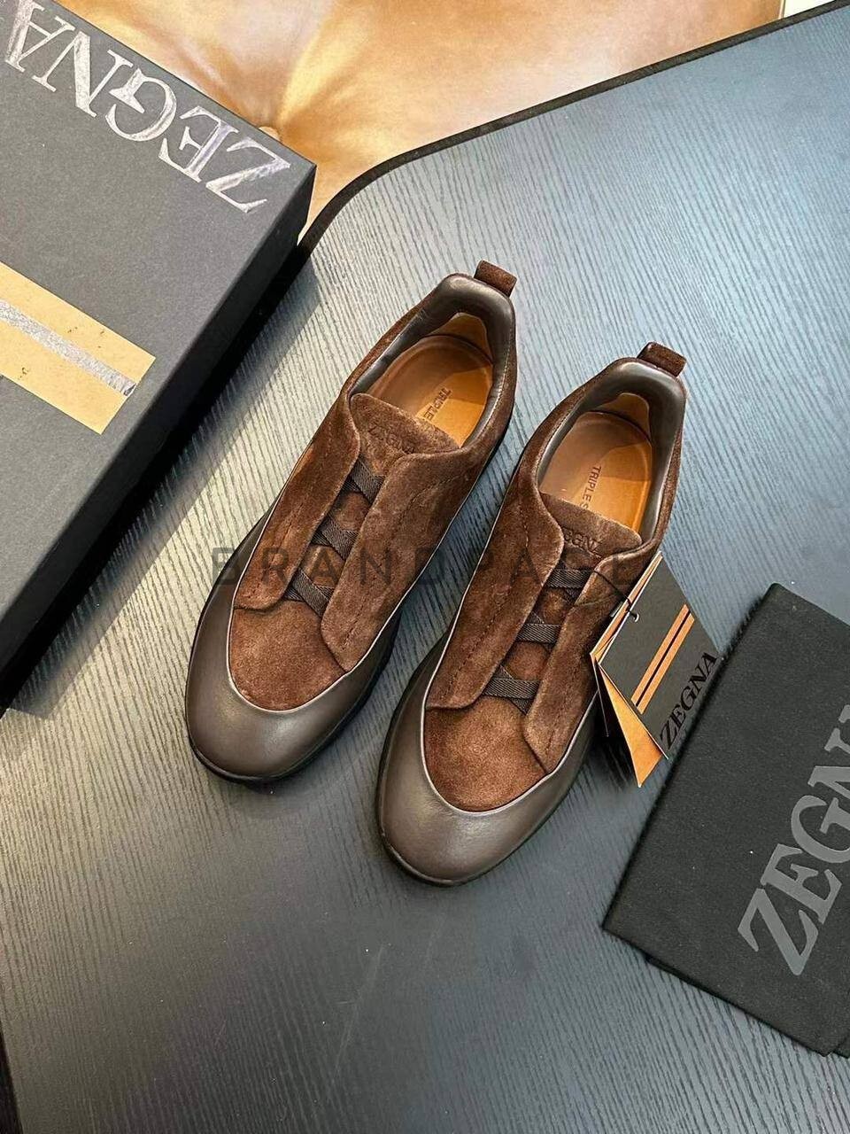 Кроссовки из натуральной замши и кожи Zegna BPLUX5403 Кроссовки из натуральной замши и кожи Zegna BPLUX5403