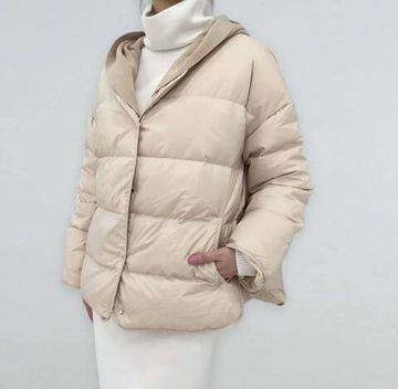 Пуховик с капюшоном Brunello Cucinelli BP-23116 бежевый