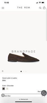 Кожаные лоферы The Row Canal BPLUX12565