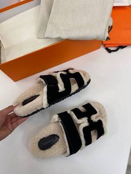 Дизайнерские меховые тапочки Hermes BP-39537
