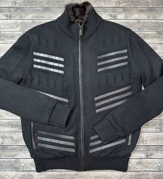 Кардиган Zilli BP-26032 на меху, с натуральной кожей и крокодиловой