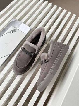 Стильные лоферы с мехом зимние коричневые Brunello Cucinelli BP-508943