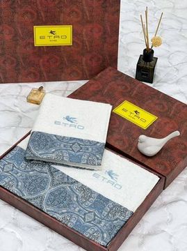 Полотенца комплект сине-белый (2 шт.) BP-19908 Etro