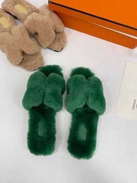 Коллекционные меховые тапочки Hermes BP-36772