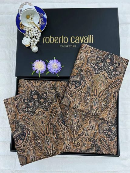 Постельное белье черно-коричневое Roberto Cavalli BP-18102