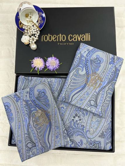 Постельное белье васильковое Roberto Cavalli BP-18097