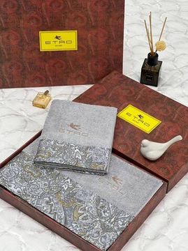 Серый полотенца комплект с узором (2 шт.) BP-19904 Etro