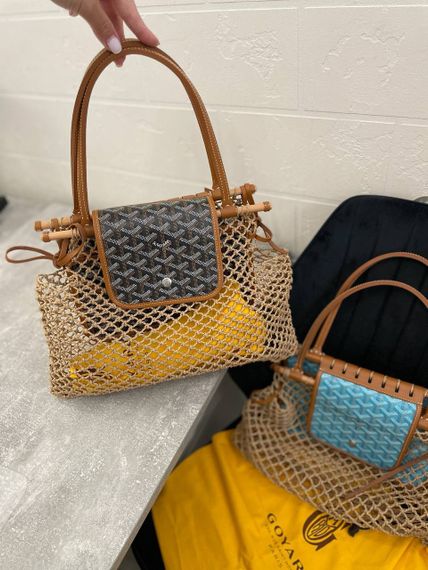 Элитная женская сумка серо-коричневая Goyard BP-52465