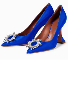 Туфли текстильные синие Amina Muaddi BP-99214751