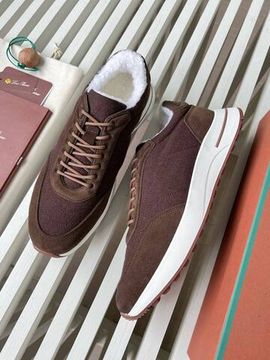 Зимние кроссовки замшевые коричневые Loro Piana BP-550442