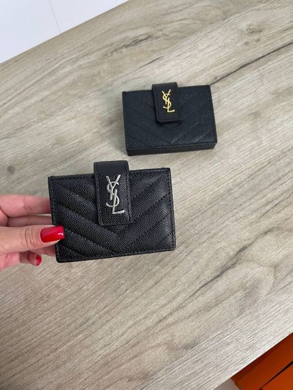 Элитная черная визитница Yves Saint Laurent BP-20115