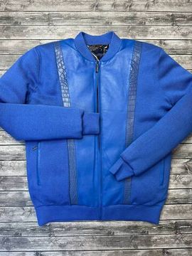 Куртка на синтепоне с элементами из кожи крокодила Zilli BP-23540