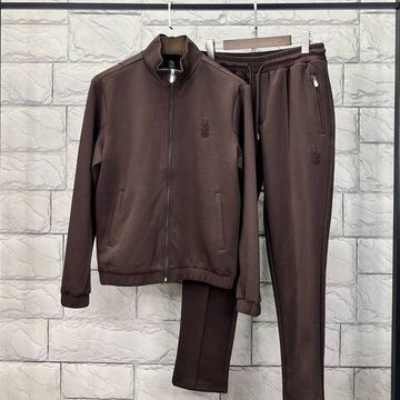 Флисовый коричневый костюм спортивный Brunello Cucinelli BP-28236