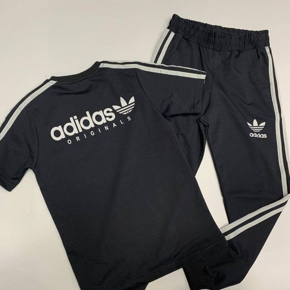 Adidas костюм черный с белым лого BP-35703