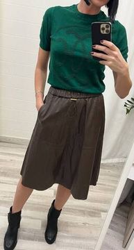 Кожаная трендовая юбка Celine BP-46657