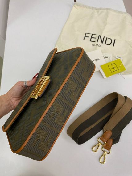 Трендовая женская сумка хаки Baguette Fendi BP-27229