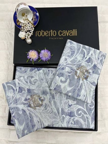 Постельное белье серебристо-серое Roberto Cavalli BP-18104