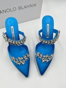Атласные мюли Lurum Manolo Blahnik с кристаллами BP-26355