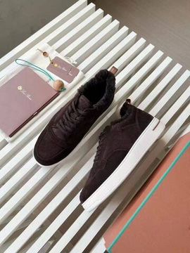 Дизайнерские зимние кеды коричневые Loro Piana BP-595188