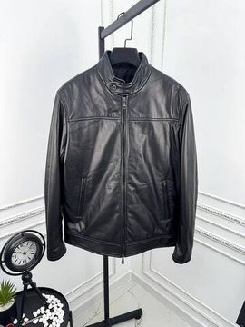 Трендовая куртка из кожи ягненка черная Brioni BP-583998